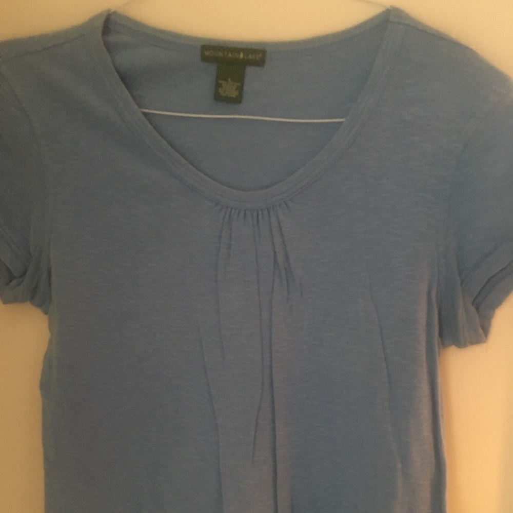 MountIn Lake blue vneck brushes tee large